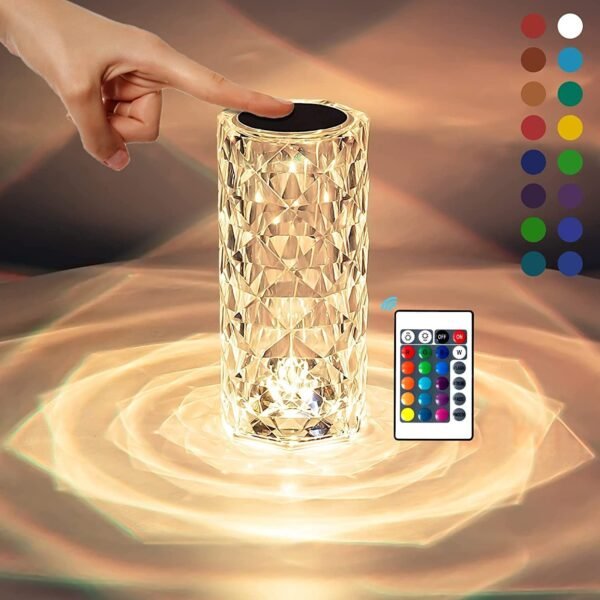 Color Changing Rose  Table Lamp, USB Rechargeable Touch Night Lamp with Remote Control